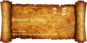 Kutner Erika névjegykártya